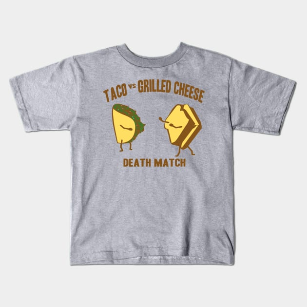 Taco vs Grilled Cheese Kids T-Shirt by Clutch Tees